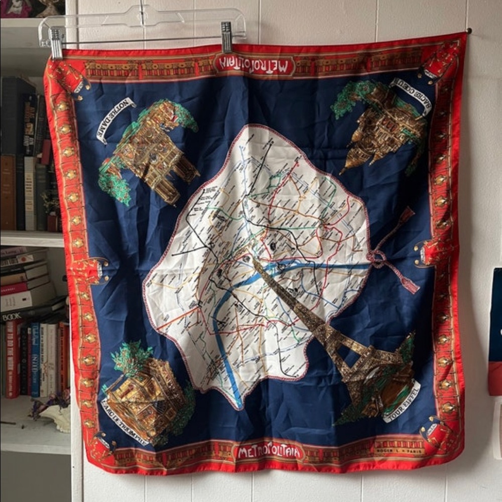 Vintage Parisian Map Scarf or wall tapestry